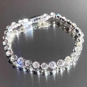 Swarovski Crystal and Rhodium Classic Tennis Bracelet